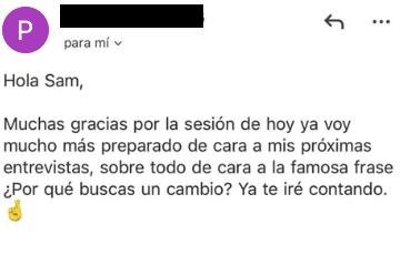 Agradecimiento por nuevo diseño de CV y superación de filtro